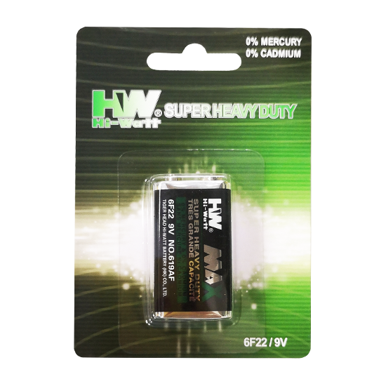 HW Super Heavy Duty Carbón Zinc 9V