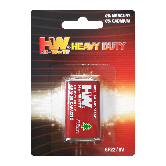 HW Heavy Duty Carbon Zinc 9V