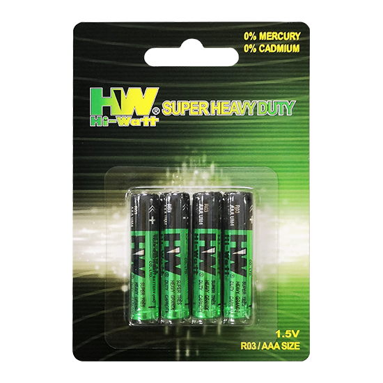 HW Super Heavy Duty Carbon Zinc R03 (Foil Jaket)