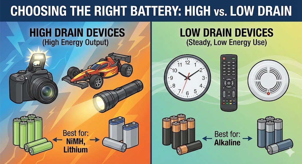 High-Drain vs. Low-Drain Devices: Choosing the Right Battery Guide